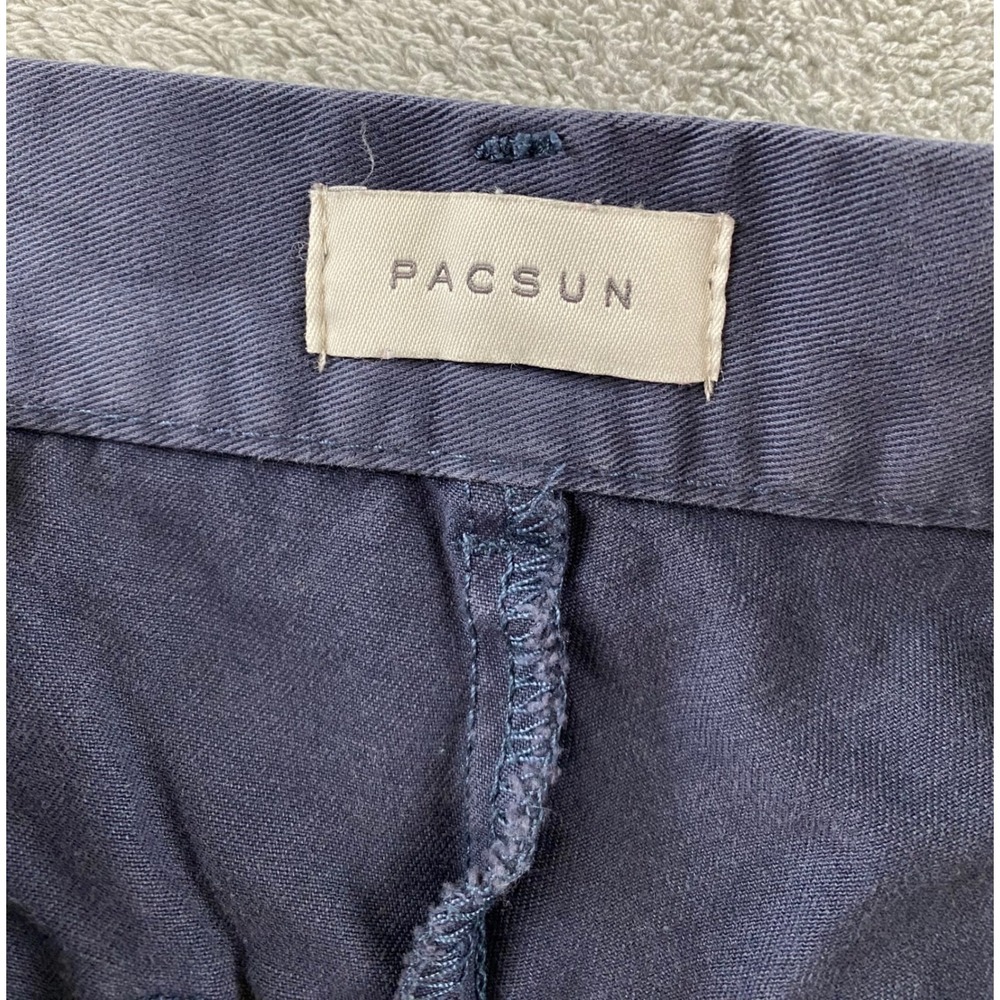 PacSun Womens Navy Blue Workwear Trouser Double Knee Wide Leg Pants Size 26 - Picture 4 of 16